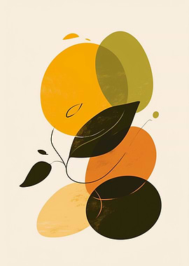 Abstract Leaves and Shapes Art