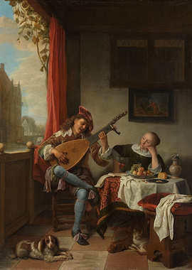 The Lute Player Painting