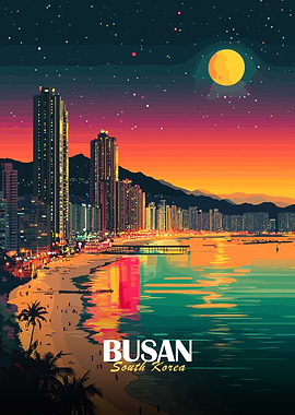 Busan South Korea Night Cityscape
