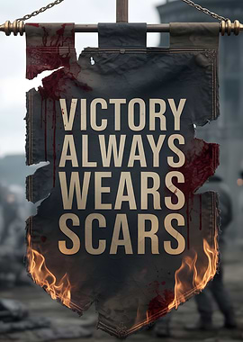 Victory Always Wears Scars Banner