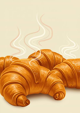Freshly Baked Croissants Illustration