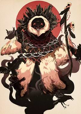 Mystical Bird Shaman Ravens