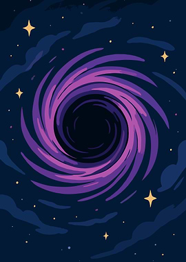 Purple Black Hole in Space - Cosmic Vortex