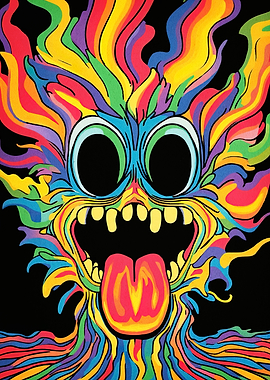 Colorful Abstract Monster Face