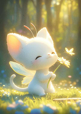 Cute Fairy Cat Flower