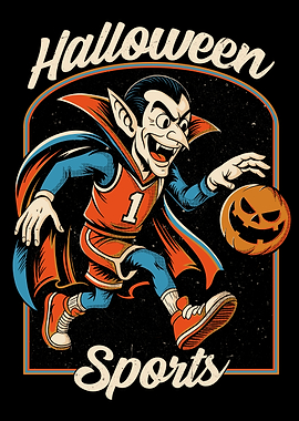 Halloween Sports Vampire Basketball