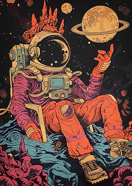 Astronaut Relaxing Space