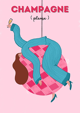 Champagne Please Illustration