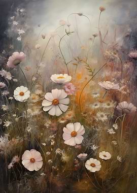 Floral Field with Daisies