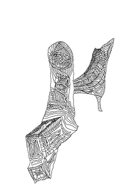 Abstract Line Art Sculpture