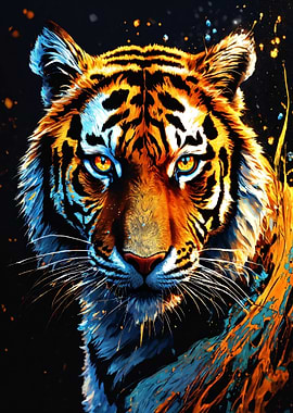 Colorful Tiger Portrait