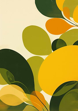 Abstract Floral Pattern in Earth Tones