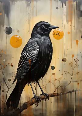 Black bird on Branch