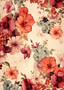 Floral Pattern Red Flowers