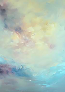 Dreamlike Sky – Soft Abstract Clouds in Pastel Oil Style