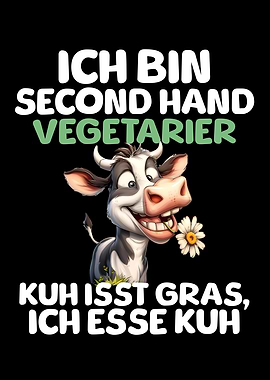 Second Hand Vegetarian Cow Cartoon