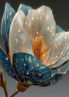 Elegant Blue and White Flower