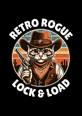 Retro Rogue Cat Cowboy