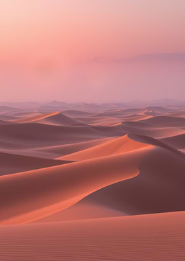 Pink Desert Sand Dunes Landscape