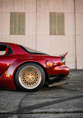 Red Mazda RX-7 Modified