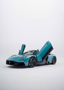 Teal Maserati MC20 with Butterfly Doors