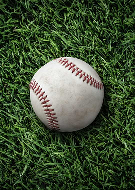 Baseball on Green Grass