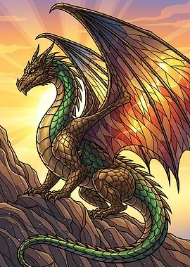 Dragon on a Mountain Peak
