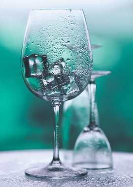 Iced Wine Glass Still Life