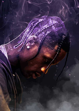 A Man Portrait with Purple Hues