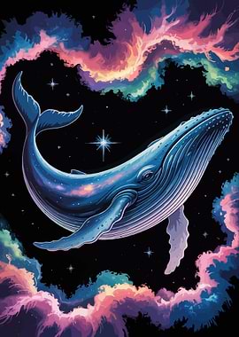 Cosmic Whale in Nebula