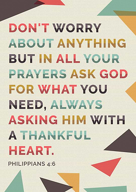 Philippians 4:6 Inspirational Text Art