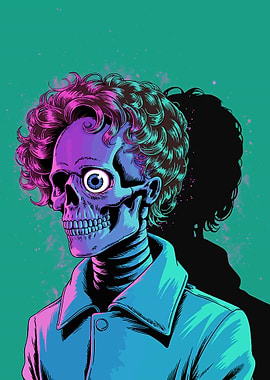 Stylish Skeleton with Curly Hair