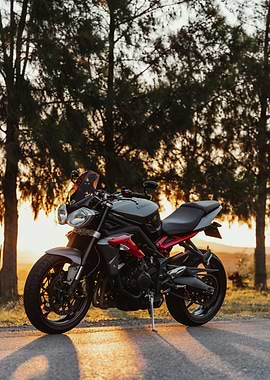Motorcycle at Sunset