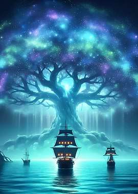 Celestial Tree and Sailing Ships