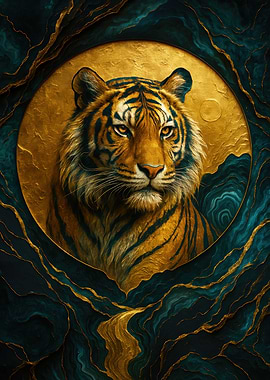 Golden Tiger Portrait