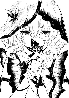 Anime Girl with Butterfly Motif