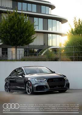 Gray Audi RS3 in Urban Setting