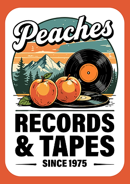 Peaches Records & Tapes Retro Design