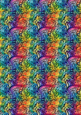 Rainbow Floral Pattern