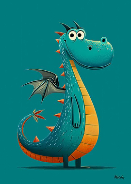 Cute Cartoon Dragon – Playful Fantasy Character