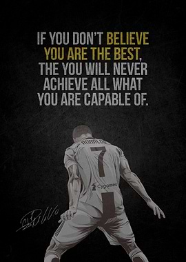 Cristiano Ronaldo Motivational Quote Poster