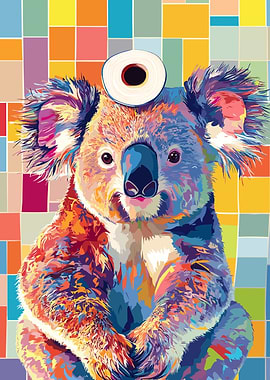 Colorful Koala with Toilet Paper Roll