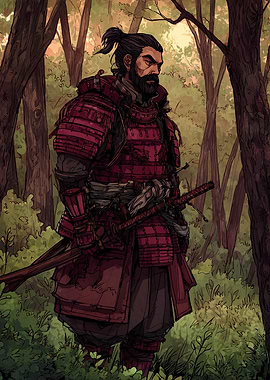 Samurai in Forest