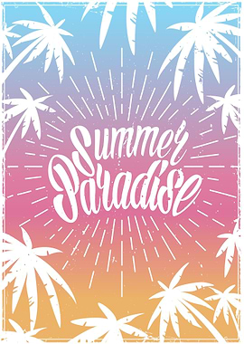 Summer Paradise Palm Tree Graphic