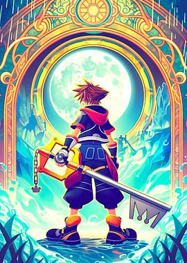 Kingdom Hearts Sora Stained Glass