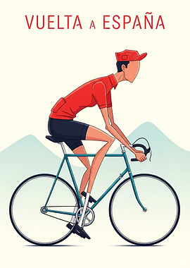 Vuelta a España Cycling Illustration