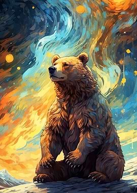 Majestic Bear Abstract Landscape