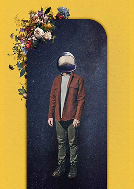 Look At The Stars - Surreal Floral Space Collage