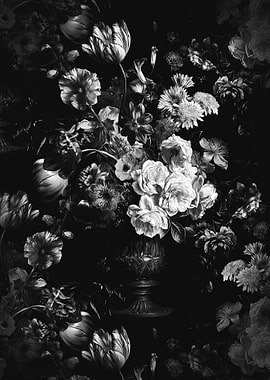 Monochrome Floral Still Life