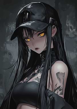 Anime Girl with Golden Eyes